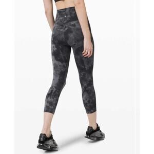 Lululemon Align Crop 21" Diamond Dye Diamond Dye Asphalt Leggings Size 6 EUC